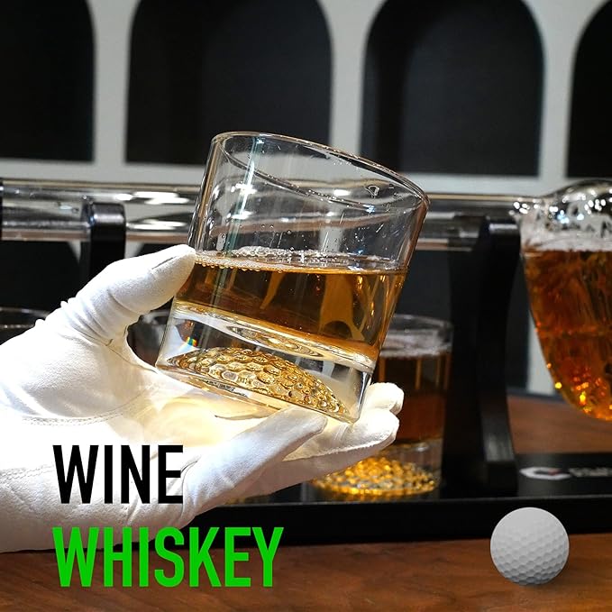 GAIARENA Golf Whiskey Wine Decanter Set with 4 Glasses, Golf Themed Accessories Gift Ideas for Men, Liquor Dispenser for Bourbon Scotch Vodka Tequila