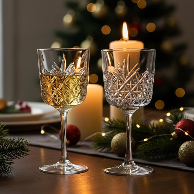 Vintage Coupe Glasses Set of 4 – 11oz Cocktail & Champagne Glasses, Elegant Crystal Design Stemmed Bar Glassware for Espresso Martini, Cosmopolitan, Sparkling Wine, Red&White Wine, Dishwasher Safe