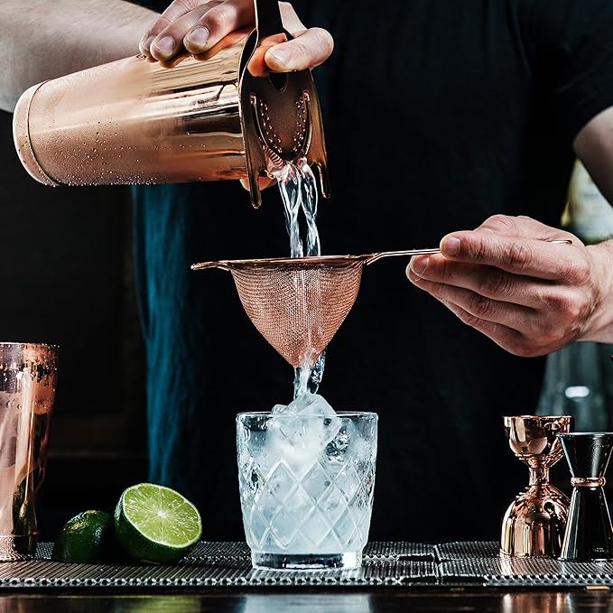 Cocktail Kingdom CoCo Strainer, Ultra Premium Mesh Cocktail Cone Strainer - Copper-Plated