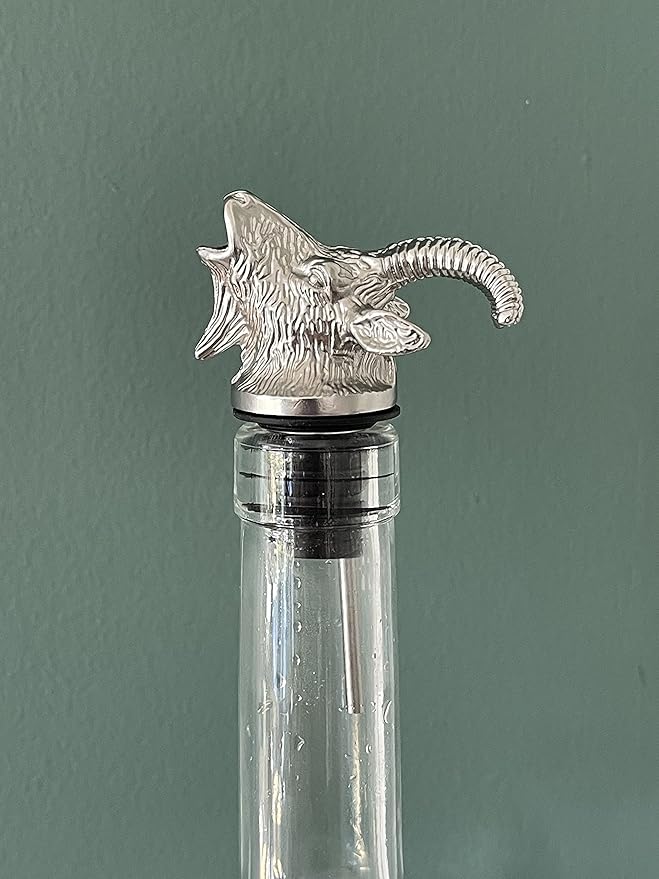 Goat Wine Aerator Pourer Spout – Funny Wine Gift for Men & Women – Novelty Animal Wine Accessory for Parties & Home Bar