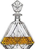 Whiskey Decanter for Liquor Scotch Bourbon or Wine, Irish cut Triangular - 750ml