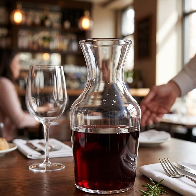 TrueCraftware- 9 oz Wine Decanter Polycarbonate Clear Color Set of 2- Table Service Wine Carafe Small Decanter Wine Aerator Wine Decanter Carafe for Wine Dinner Parties Tastings Bars Restaurants