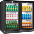 Beverage Refrigerator Under Counter, Back Bar Cooler with 2 Glass Door, Commercial Display Fridge 35.42 Inch Wide 7.4 Cu.Ft, Drink Fridge for Beer Soda Wine, Beverage Cooler for Kitchen Shop Bar