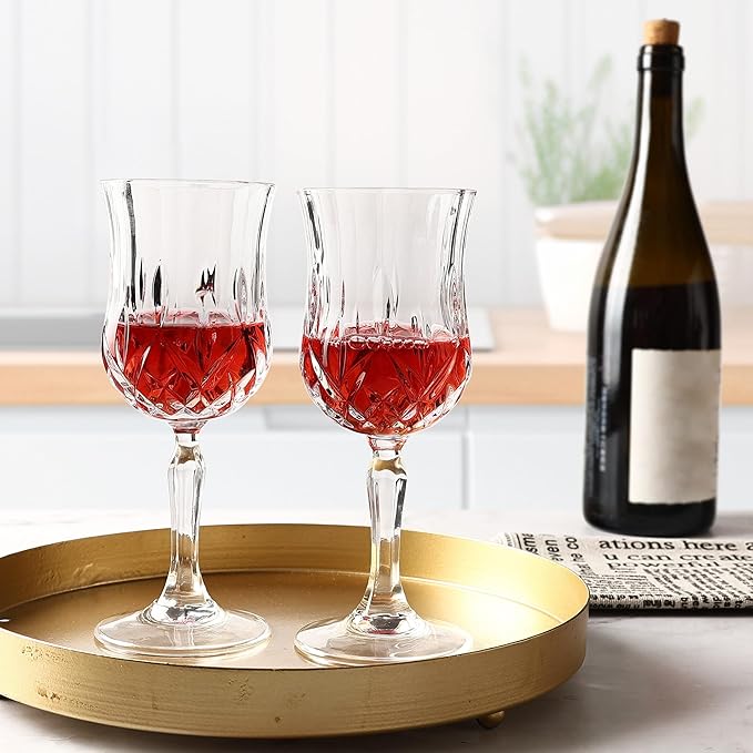 UMEIED 12 Pack 7.2oz Wine Glasses, Small Stemware for Red Wine, Port, Sherry, Dessert Wine, Crystal Clear Classic Glass Goblets Elegant Glassware for Restaurants, Bars, Home Use