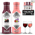 Awards-Winning Non-Alcoholic Wine Alternatives, Variety Pack (Malbec & Rosé) – Ancient Remedies With Adaptogen & Antioxidants for Relaxation, Liver & Brain Detox, Sulfite-Free, Low-Sugar (4 BPA-Free Bottles, 12 oz Each)