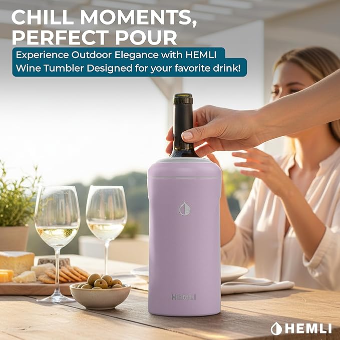 Wine Bottle Chiller Insulator Sleeve, Keeps Wine and Champagne Cold for 12 Hours, Vacuum Insulated Wine Bottle Cooler