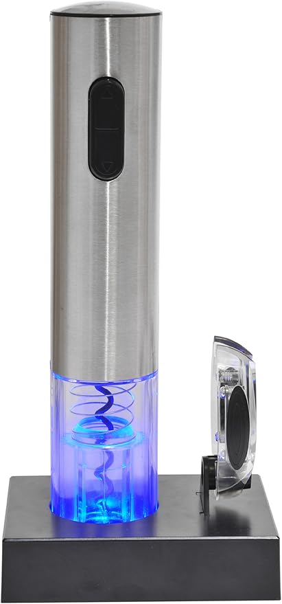 Kalorik Electric Wine Bottle Opener, Charging Base, Foil Cutter, Stainless Steel.