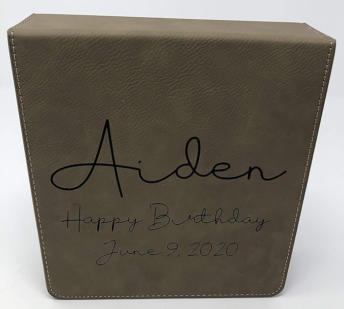 Personalized Leatherette 3 Piece Wine Tool Set (Light Brown w/Black)
