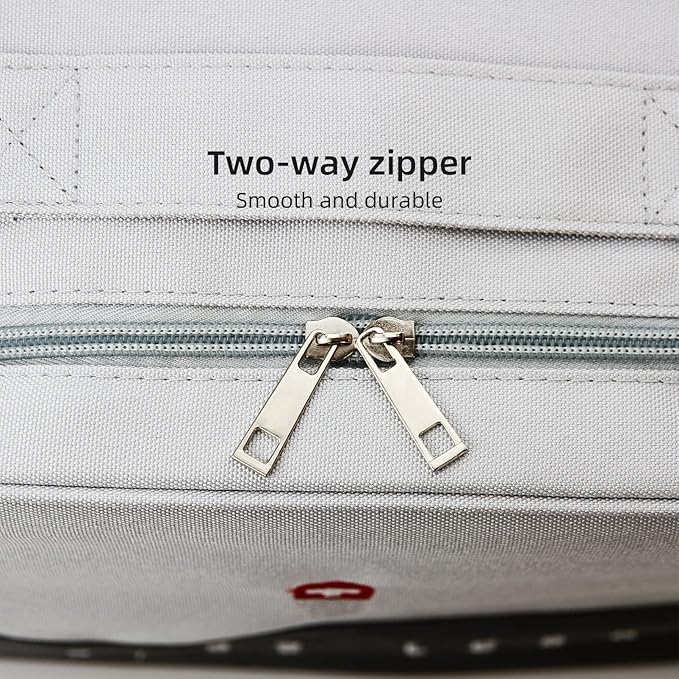 TOPASION First Aid Bags Empty, Travel Medicine Bag, Medical Supplies Organizer Bag, Portable Kit for Traveling, Car, Home, Camping, Office, Hiking, Outdoor (Oxford Grey)