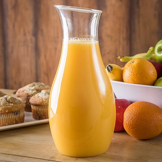 Carlisle FoodService Products Cascata Carafe for Water, Juice, and Wine for Kitchen and Restaurant, Polycarbonate, 52 Ounces, Clear, (Pack of 12)