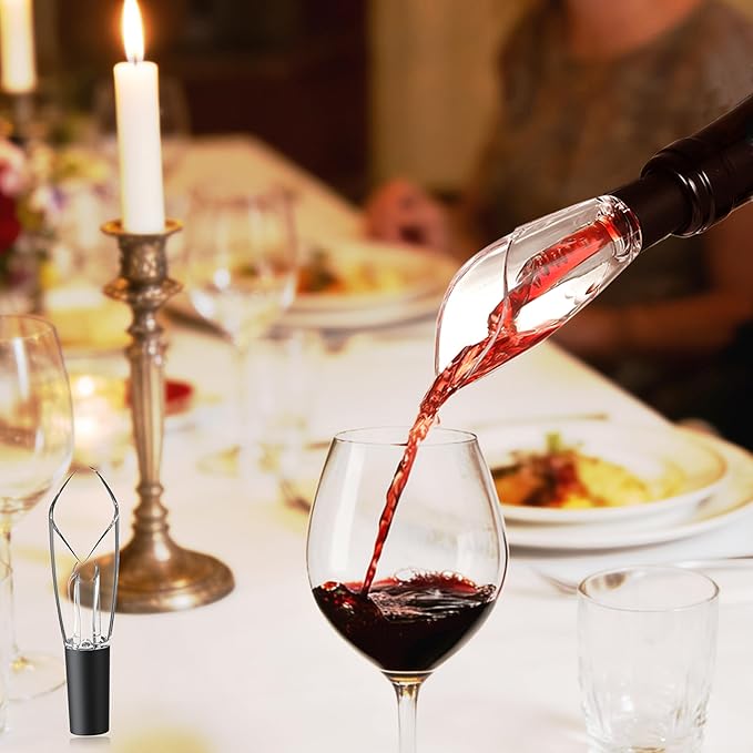 Wine Aerator Pourer -Improved Flavor & Aroma,No Drip Premium Aerating Pourer & Decanter Spout,Gifts for Wine Lovers