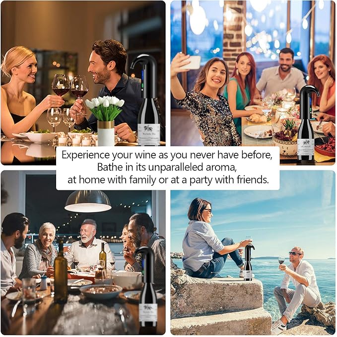 Wine Aerator Electric Wine Decanter Best Sellers One Touch Red -White Wine Accessories Aeration Work with Wine Opener for Beginner Enthusiast - Spout Pourer - Great Fathers Day Gift
