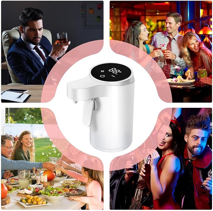 Electric Liquor Dispenser, Automatic Touch Screen Decanter, Digital Whiskey Pourer, 4 Modes Adjustable And Rechargeable