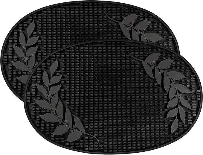 BREKX Galvanized Drinks Tubs with Insulated Bar Mats (Set of 2 tubs + 2 Bar Mats) - Wine and Beer Drip-Proof Party Tubs