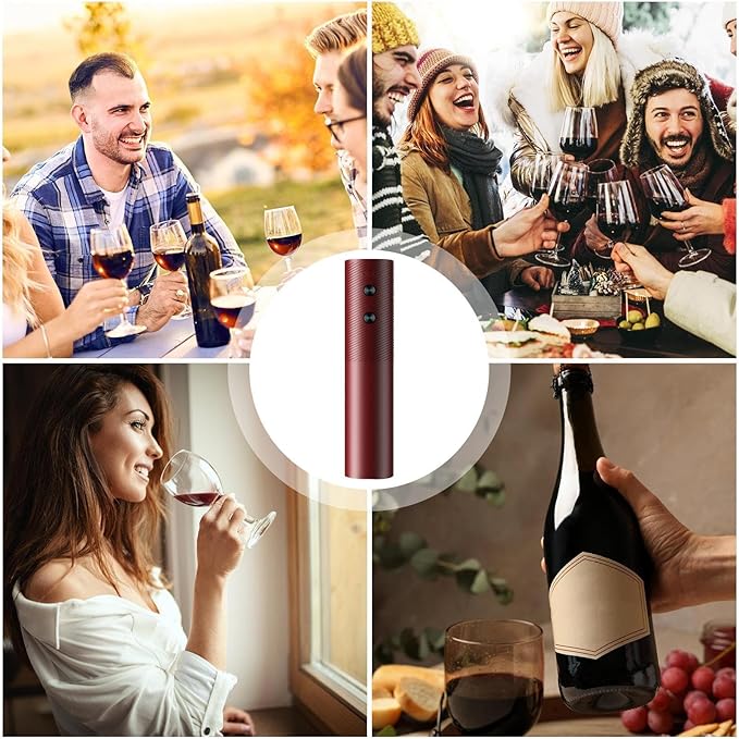 Cordless Electric Corkscrew – Rechargeable Champagne Opener Wine Tool | Sleek Auto Cork Remover for Bottles, Effortless Wine Opening Gadget for Entertaining, Dinner, Restaurants, Modern Home Bar
