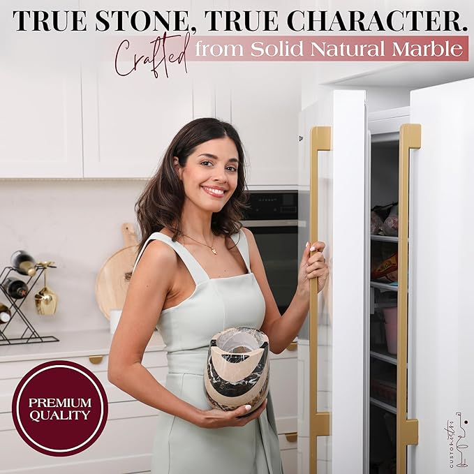 Gusto Nostro Marble Wine Chiller Bucket - 750ml Wine Bottle Cooler and Champagne Chiller for Party, Kitchen, Bar Cart Decor to Chill & Keep Bottles Cold - With Unique Wine Lovers Gift Box