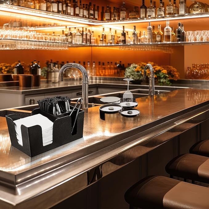 Mifoci Bartending Supplies 6 Compartments Garnish Tray with Lid Bar Caddy 3 Tier Glass Rimmer Stainless Steel Bottle Pourers Juice Pouring Cocktail Tools Plastic Serving Accessories