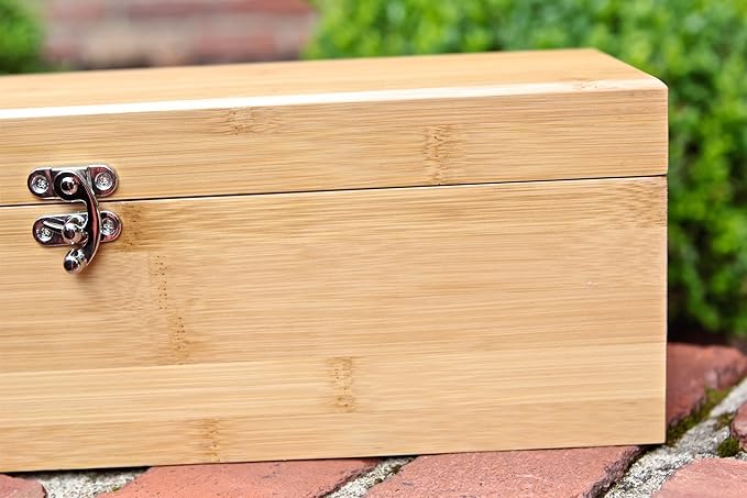CASE ELEGANCE Premium Monogrammed Bamboo Wine Box Gift Set with Accessories - Luxury Single Bottle Wine Gift Box with Wine Opener, Bottle Opener & Wine Accessories, Wedding Gift Case with Tools