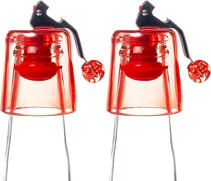 Wine Stopper 2Pack–Airtight Seal Keeps Wine Fresh for Up to 10 Days, Reusable Leakproof Bottle Stoppers for Red/White/Rosé Standard Bottles, Ideal Wine Saver Gift Set for Home, Bar&Party, Transparent