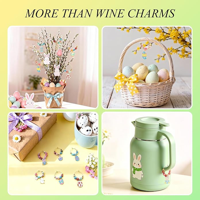 DIY Wine Glass Charms Kit, 25pcs Personalized Reusable Drink Marker Tags, Glass Identifiers for Wine Tasting Party, Unique Hostess Gifts & Party Decorations