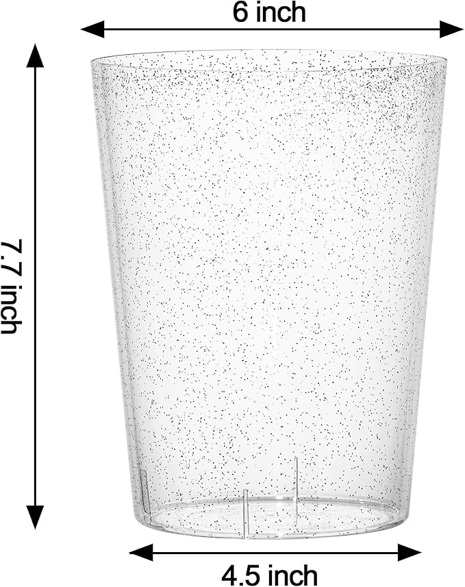 Tiawudi 12 Pack Plastic Ice Bucket For Parties, Silver Glitter Clear Wine Cooler for Wedding, Good as One Large Champagne Chiller Or Classic Wine Bottle Chiller