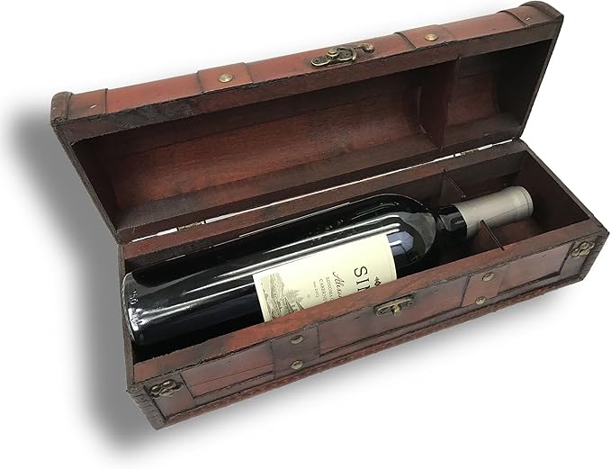 allgala Wooden Wine Bottle Box with Antique Finish