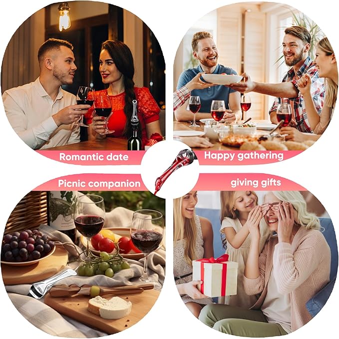 D&Slifei Wine Aerator Pourer - Premium Red Wine Decanter Spout, Instantly Enhances Wine Flavors with Smoother Finish, No Drip Wine Accessory, Ideal Gift for Wine Lovers