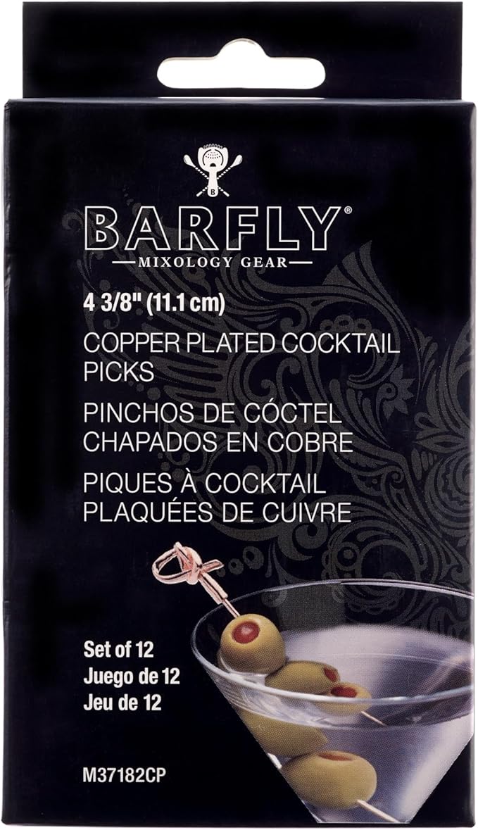 Barfly Cocktail Picks, Bamboo Knot, Copper Plated, Set 12