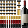 60Pcs Wine Bottle Sealer for Cruise - 30Pcs Heat Shrink Wine Sealer Capsules & 30Pcs Wines Corks Stoppers Cap, PVC Wines Bottle Resealer Kit for Recorking(3 Color)