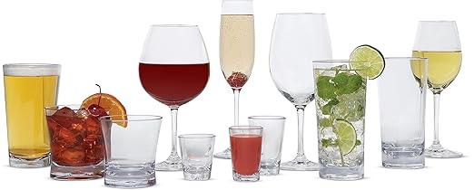 Carlisle FoodService Products Alibi Wine Glass for Restaurants, Catering, Kitchens, Plastic, 8 Ounces, Clear