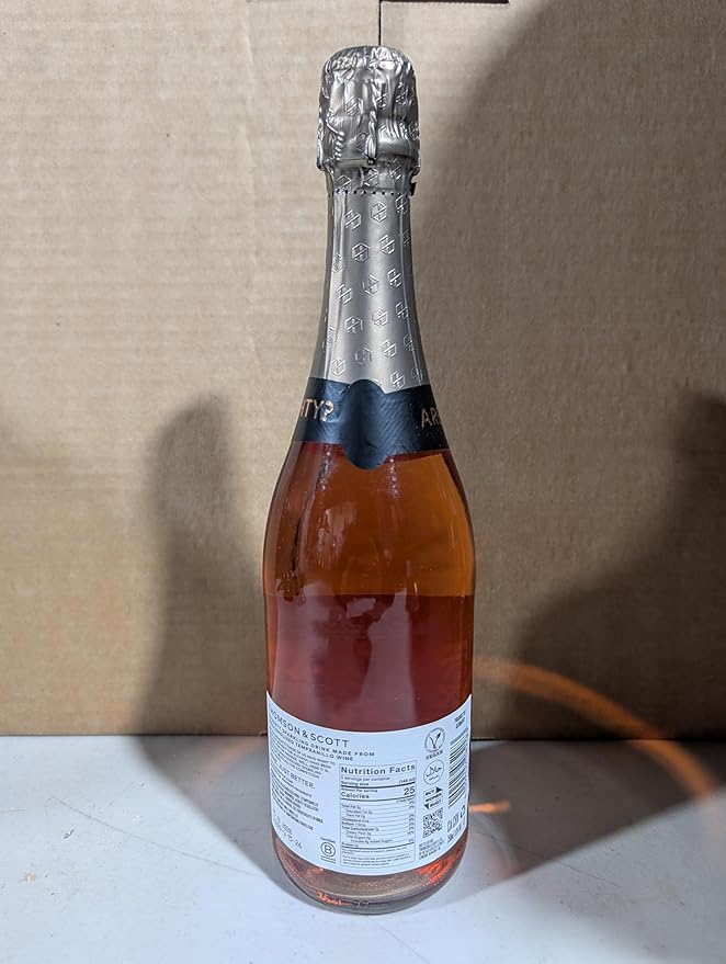 Thomson & Scott Noughty Non-Alcoholic Sparkling Wine Sampler, Rosé Style, Chardonnay Style & Red Blend, Organic Alcohol-Free Drinks, 750ml Bottles, 3 Pack