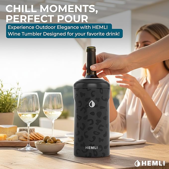 Wine Bottle Chiller Insulator Sleeve, Keeps Wine and Champagne Cold for 12 Hours, Vacuum Insulated Wine Bottle Cooler