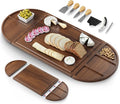Extra Large Charcuterie Boards, 30'' x 13'' Acacia Cheese Board 3 Part Magnetic Long & Round Boards with Knive Set, Wine Opener & Cheese Marker, Unique Serving Tray for Birthday, Wedding Gift