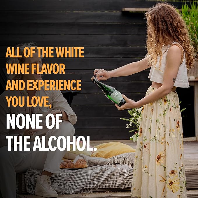 Chateau del ISH Sparkling Non Alcoholic White, Award Winning Non-Alcoholic Wine and Champagne, Gluten Free, Low Calorie, Zero Proof with Dealcoholized Pinot Blanc and Silvaner Grapes, 750 ml Bottle