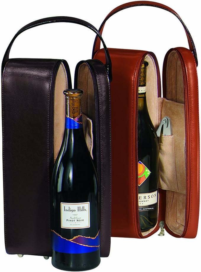 Royce Leather 621-6 Single Wine Presentation Case Color: Burgundy