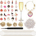 DIY Wine Glass Charms Kit, 25pcs Personalized Reusable Drink Marker Tags, Glass Identifiers for Wine Tasting Party, Unique Hostess Gifts & Party Decorations