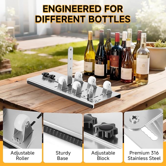 Glass Bottle Cutter, Upgrade Bottle Cutter & Glass Cutter Kit for Bottles, Wine Glass Bottle Cutter Tool to Cut Bottles Wine Beer Liquor Whiskey Champagne (Only for Round Bottles)