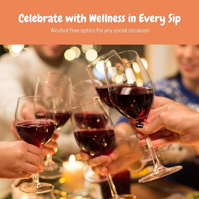 Awards-Winning Non-Alcoholic Wine Alternatives, Variety Pack (Malbec & Rosé) – Ancient Remedies With Adaptogen & Antioxidants for Relaxation, Liver & Brain Detox, Sulfite-Free, Low-Sugar (4 BPA-Free Bottles, 12 oz Each)