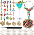 DIY Wine Glass Charms Kit, 25pcs Personalized Reusable Drink Marker Tags, Glass Identifiers for Wine Tasting Party, Unique Hostess Gifts & Party Decorations