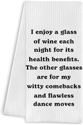 Wine Kitchen Towels 16x24 Inches - Gifts for Lovers, Dish Towels, Decor, I Enjoy a Glass Each Night Hand Towels