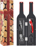 Wine Opener Accessories Gift Set - 5 Pcs Wine Bottle Corkscrew Screw pull Kit by Kato, Great Valentine's Gifts, Red