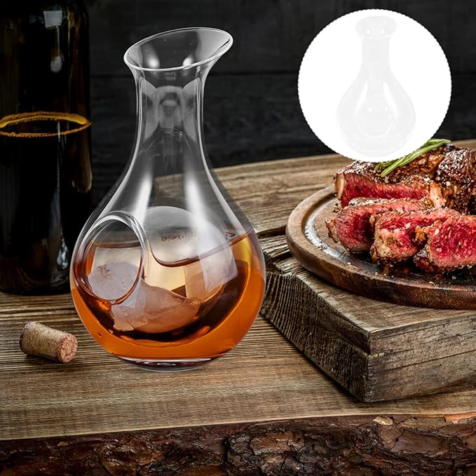 385ml Wine Decanter Ice Bottle, 100% - Crystal Glass, Beveled Mouth Wine Decanter, Wine Pourer for Home/Wall/Room Decor