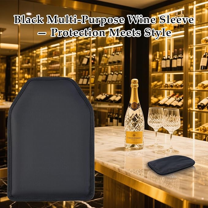 Wine Cooler Sleeve, Wine Bottle Gel Cooler Sleeve Freezer Chiller, Long Lasting Keep Wine Cool and Chill Sleeve for Prosecco Champagne Beer Wine Bottles(1PCS black)