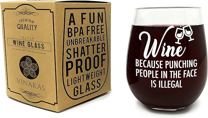 FUNNY WINE GLASSES + WINE SOCKS -16 oz Unbreakable Stemless Wine Glass With Sayings & Fuzzy Girl Socks “If You Can Read This, Bring Me Some Wine"