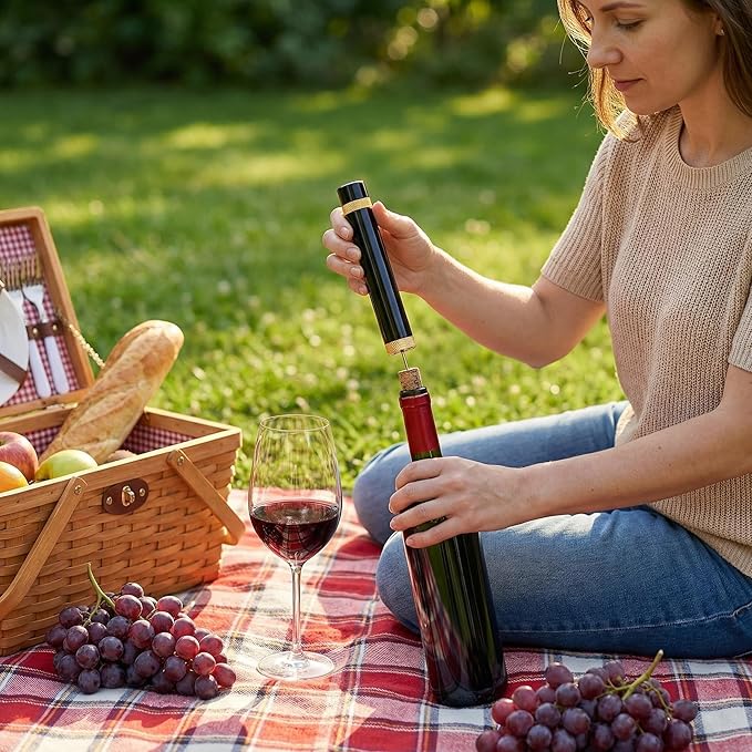 Wine Air Pressure Pump Bottle Opener Set, Efficient Corkscrew Bottle Opener,Easy Screw Out Tool,Great For Wine Lovers,Perfect Wine Gift. (gold)