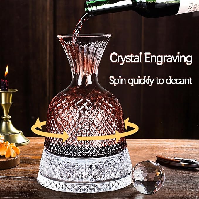 Red Wine Decanter,Wine Decanter Built-in Aerator Pourer,Wine Carafe,Wine Hand-held Aerator,Wine Accessories,Suitable for Home,Parties,Wine Tastings