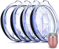4 Wine Tumbler Lids, 12 oz Spill Proof 2.9 inch Diameter (Outer Rim) Lids for Wine Mugs - No Leak Design Splash Resistant Replacement Silicon Sliding Covers, Pack of 4 Insulated Cover