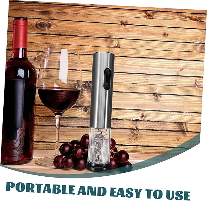 2pcs Automatic Electric Wine Opener Set Battery Powered Corkscrew with Foil Cutter Fast Cork Extraction Portable Wine Accessories for Home Party Wedding Celebration