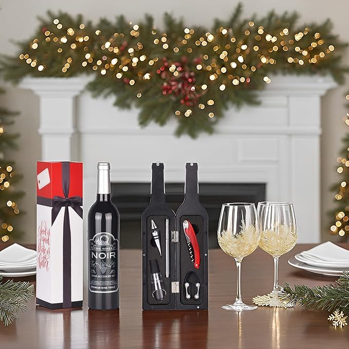 Solaris Wine Accessories Gift Set, 5-Piece Deluxe Corkscrew Opener with Elegant Gift Box - Perfect Party Wine Gift for Wine Lovers, Elegant Gift for Her