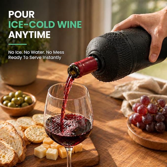 Wine Bottle Cooler Sleeve | Portable Bottle Chiller for Wine Lovers | Insulated Wine Cooler for Outdoor & Indoor Use | Wine Cooler by Vondra